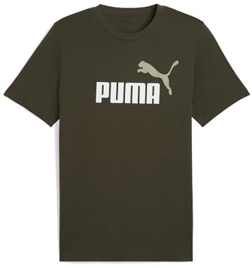 PUMA Herren Essentials 2 Colour No. 1 Logo T-Shirt 4XL, Dark Olive Green