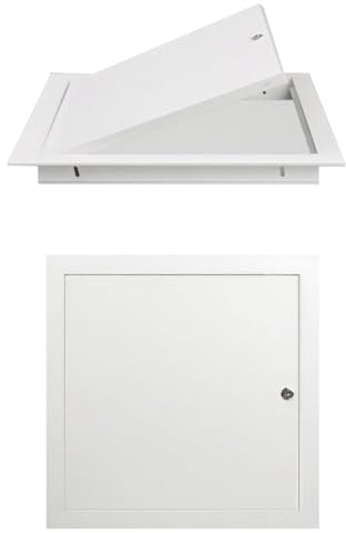 Revisionsklappe mit Schloss, Revisionstür aus Aluminiumlegierung Weiß, Wartungsklappe für Trockenbau Wasserzähler Decke Badewanne Sicherungskasten(45 cm x 45 cm)