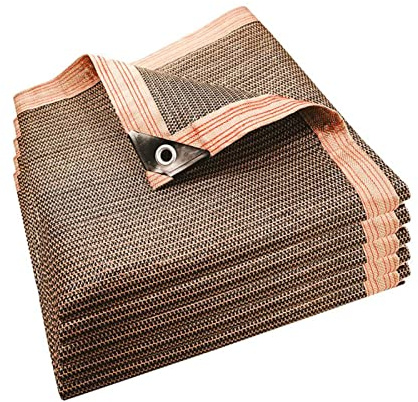 70 % UV-beständiges Sonnenschutznetz für den Außenbereich, mit Ösen, Netzabdeckung für Pflanzen, Pergola, Auto, Braun, 1 x 5 m (3 x 16 Fuß)