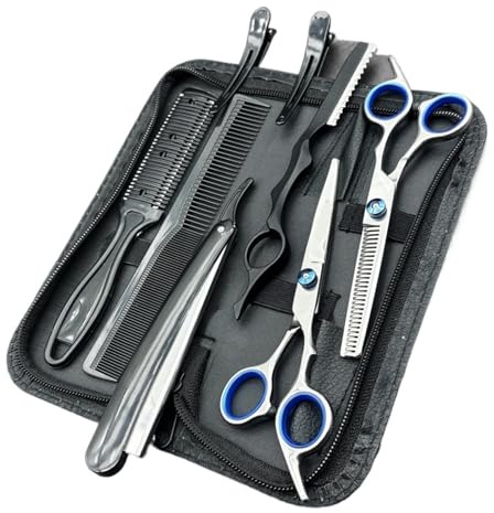6,5 Zoll Haarscheren Set Friseurscheren Kit Friseur Rasierer Haarschnitt(Transparent 12x40mm)