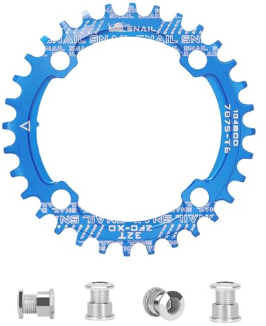 CAOIECYZ Fahrrad Kettenblätter, Kettenblätter aus Aluminiumlegierung,104 BCD Narrow Wide Single Disc