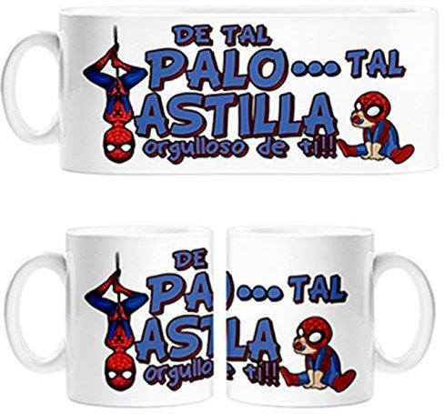 Taza Parodia superhéroe Hombre araña de Tal Palo Tal Astilla Orgulloso de ti - Cerámica