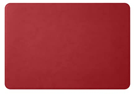 Eglooh - Herms - Sous main Bureau en Cuir Rouge Vif cm 80x50 - Coutures Artisanales et Angles Ronds - Made in Italy