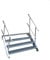 4 Stufen Stahltreppe mit beidseitigem Geländer/Breite 140 cm Geschosshöhe 55-85cm / Robuste Außentreppe/Wangentreppe/Stabile Industrietreppe für den Außenbereich/Inklusive Zubehör
