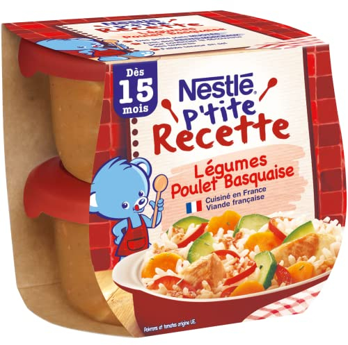 Nestlé Bébé P'tite Recette Poulet Basquaise - Plat complet dès 15 mois - 2 x 200g