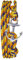 UB11 Bracelet réglable orange ancre argent corde nautique