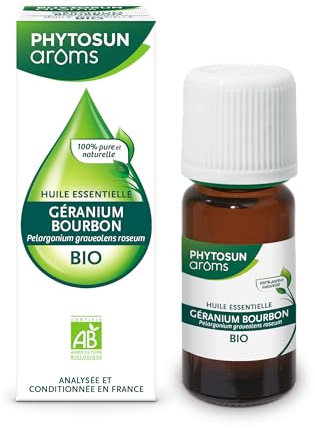 Phytosun Arôms - Huile Essentielle Géranium Bourbon Bio 100% Pure et Naturelle - 10 ml