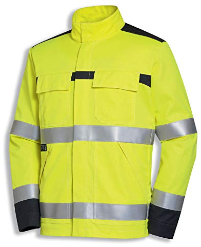 Uvex High Vis Arbeitsjacke - Flammhemmende Warnschutz-Jacke - Gelb - Gr 48/50