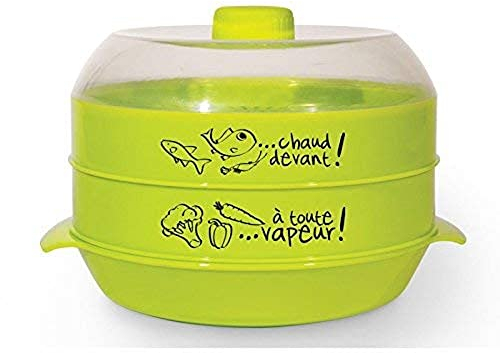 Cuisy KC2155 Vapor - Cocinado con 2 Pisos de Plástico, 21 x 18 cm, Colores Surtidos