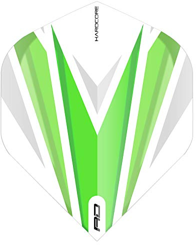 RED DRAGON Hardcore Radical Dart-Flights, Grün und Weiß, 4 Sets pro Packung (insgesamt 12 Dart-Flights)