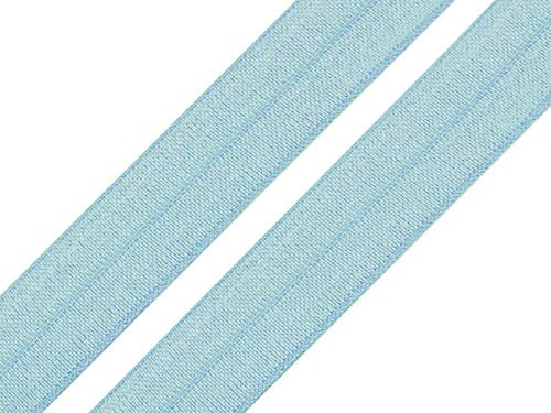 maDDma 1m Falzgummi 20mm Faltgummi elastisches Einfassband Schrägband Saumband Farbwahl, Farbe:eisblau