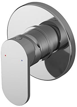 nuie BINMV10 Binsey | Modern Bathroom Round Concealed Manual Shower Valve with Lever Handle, 110mm, Chrome