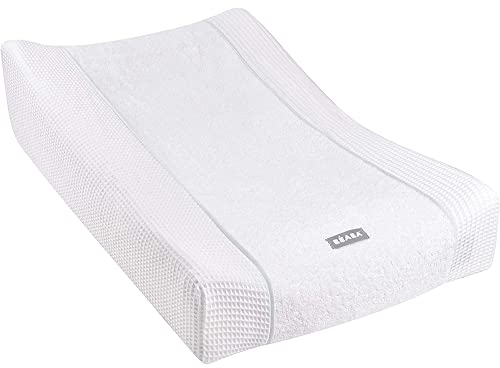BÉABA, Bezug für Wickelunterlage Sofalange, 100 % Bio-Baumwolle, Frottee, Maschinenwaschbar, Made in France, Oeko-Tex-zertifiziertes Gewebe, Weiß