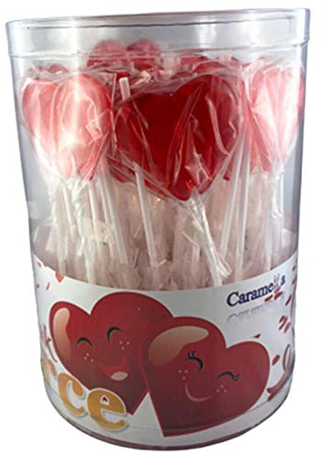 Lollipops Herzen 60 Stück Lollies Dauerlutscher am Stiel
