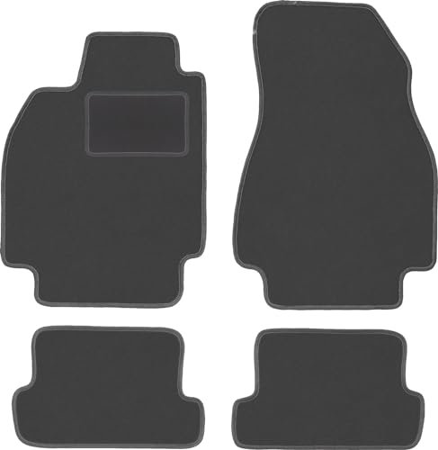 Wielganizator Velours Fußmatten 4-TLG Set passend für Renault Megane II CC (2003-2010) | Qualität: CARLUX, passgenau, Graphit/Grau