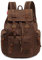 Vintage Canvas Leder Rucksack Unisex Casual College Tasche Wandern 39,6 cm Kaffee