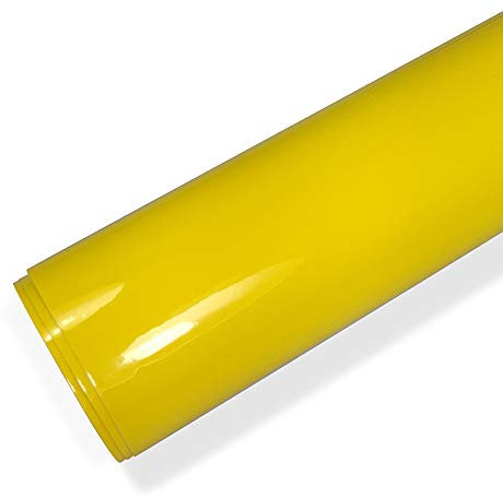 8,54 €/m² Auto Folie Ultra Hochglanz Blasenfrei mit Luftkanäle Autofolie Car Wrapping (GELB 5m x 152cm)