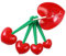 Eliaukly 5 Pack Cherry Measuring Spoons Set, Love Heart-Shaped Measure Spoons and Egg Separator,Plastic Measuring Scoops for Baking and cooking