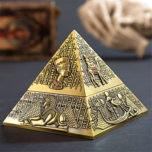 Aschenbecher,Ägyptischer Pharao Metall Kreativ Aschenbecher, Heim Kreativ Pyramide Praktische Dekoration-Bronze