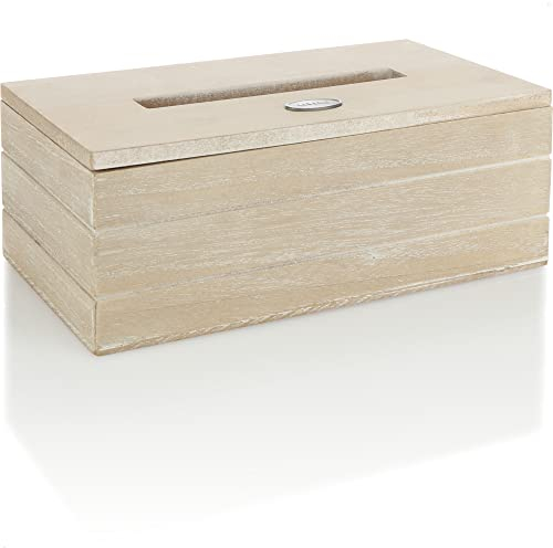 com-four® Kosmetiktücherbox aus Holz - Taschentuchbox mit klappbarem Deckel - Handtuchspender für Bad, Schlafzimmer und Wohnbereich (1 Stück - braun -Holz)