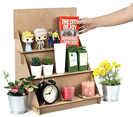 CONTRAXT Vitrinenschrank Schaukasten Vitrine Holz. Verkaufsständer podest ständer säulen deko dekorative ständer stützen Mini Display kleine vitrine dekoständer Holz holzsockel Figuren (Mittel, MDF)