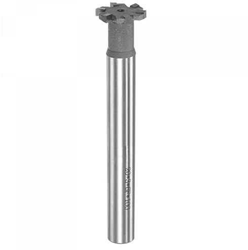 sourcing map T-Slot Milling Cutters, 3mm Depth 20mm Cutting Dia 12mm Shank Tungsten Carbide Tip 6 Flutes T Slot End Mill for Stainless Steel Copper Aluminum