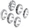JeweBella 6 Stück Ring Damen Set Hypoallergen Edelstahl Ring Blume Moon Star Ringe Band Ringe für Frauen Männer Größe 49-62