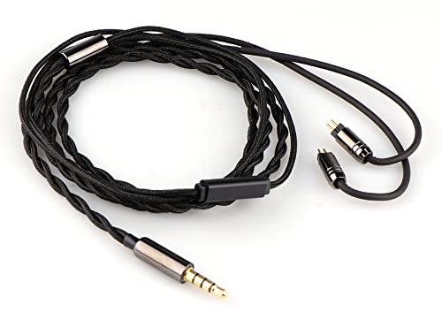 Linsoul Tripowin Zombur Câble 4N Haute Pureté OFC Sans Oxygène HiFi IEM avec Microphone pour Câble de Rechange(Avec microphone,2 broches 0,78mm)