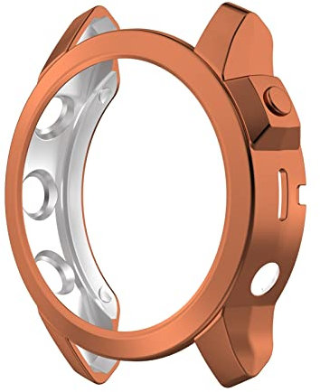 Zzjingli. Stoßfestes TPU-Uhrengehäuse for Garmin Fenix ​​7S (Schwarz) (Dunkelblau) (Silber) (Grau) (Roségold) (Color : Rose Gold)