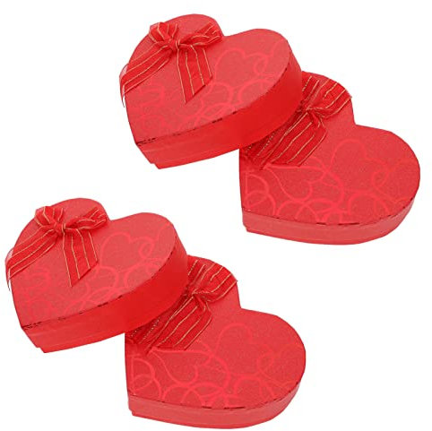 Box Heart shaped 4 Pcs Heart Shaped Box Valentines Day Love Flower Case for Candy Chocolate Decorative Boxes with Lids