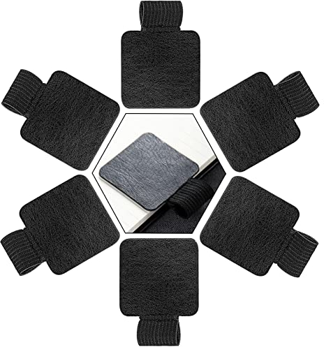 vgggrd 6 Pack Porte Stylos Autocollants, Passants pour Stylos avec Élastique, Boucle de Stylo pour Auto-Adhésif en Cuir pour Carnets, agendas