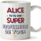 Mugffins Tasses Personnalisables pour PROFESSEURE DE YOGA femme - En Français - Cadeau Personalisé- Tu es Super - 11 oz / 330 ml