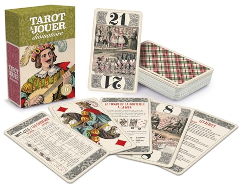 Dusserre Tarot zum Spielen Wahrsagerei, 78 Karten + Karten und Video, Erklärung, Tarologie, Kartengestaltung
