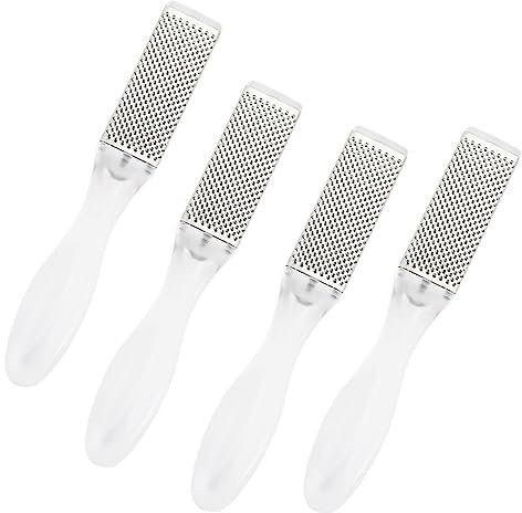 OSALADI 4 Piezas Tabla Para Frotar Los Pies Afeitadora De Pies Raspador De Talón Afeitadora De Talón Archivo De Pie De Metal Raspador De Metal Crujiente El Plastico Amoladora