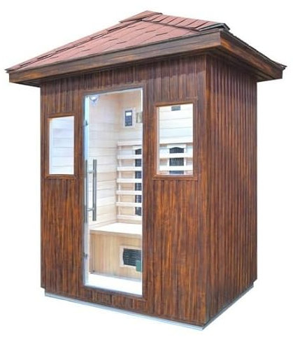 Bagno Italia Sauna infrarouge 153 x 110 cm avec toit adapté pour l'installation à l'extérieur chromothérapie