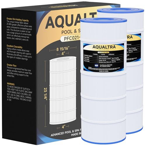 AQUALTRA Lot de 2 cartouches de filtre de piscine C1200 remplace PA120, CX1200RE, C-8412, FC-1293, 10,2 m², filtre de piscine, 59,5 cm x 21,3 cm