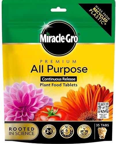 AMK® Miracle Gro All Purpose Plant Food Tablets Continuous Release Pack 35 Fertiliser Feed for Pots Baskets Containers Easy Use 6 Month