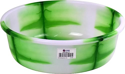 Round Plastic Basin Kitchen Bath Tub Household Wash Basin Water Storage Bowl Multipurpose Basin (Green 20)