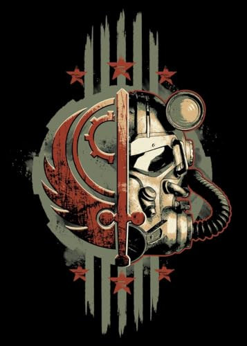 Displate Offiziell Fallout MetallPoster Magnetische Befestigung Inklusive Lizenziert Bilder Hochwertiges Poster Brotherhood Emblem Poster 67.5 cm x 48 cm