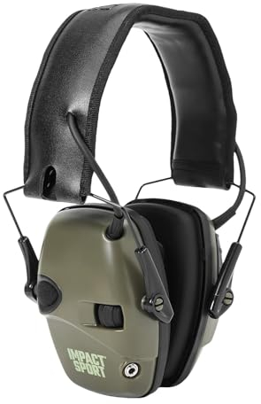 sunsunsun Howard Leight by Honeywell Impact Sport Sound Amplification Electronic Shooting Earmuff, Classic Green, grün, One size