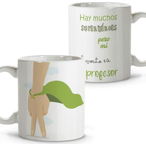 Regalos profesores. Tazas originales para regalar. Taza personalizada. Regalos originales para profesores. Taza cerámica 330 ml.