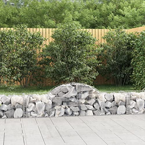 ZEYUAN Paniers à gabions arqués 14 pcs 200x50x40/60 cm Fer galvanisé,Kit Gabion,Gabion Walls
