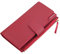 Slim Wallet Rucksack Damen Wasserdicht Schultertas Handtasche Mode Dreifache weibliche Brieftasche Reißverschluss Lange Geldbörse Frauen Clutch RucksäCke FüR Damen Sommerurlaub Must (Red, One Size)