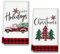 LUYANFX 2er Set LKW-Weihnachtsbäume Geschirrtücher Weihnachten Küchenhandtücher Geschirrtücher Baumwolle, Saisonale Merry Christmas Trockentuch - strapazierfähig, saugkräftig, 18 x 26 Inch