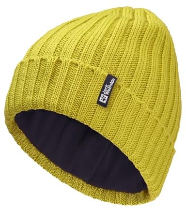 Jack Wolfskin Unisex Rib Knit Beanie-Mütze, Chartreuse, Einheitsgröße EU