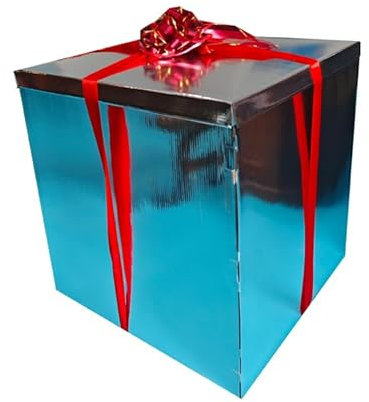 Giant Gift Box Silver Cardboard Decorative Box with Lid, Silver Gift Box for Birthday Surprise, Pregnancy Announcement, Gender Reveal, Christmas Presents and Other Celebrations (Size: 28x28)