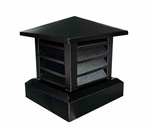 HARELA Dach-Regenkappe Schornsteinkappe, Schornsteinabdeckung Aus Aluminiumlegierung, Kamin Schornstein Abdeckung, Schornsteinhaube, Vogelschutz, Dachregenkappe, Ablufthaube(Black A,60cm/23.6in)