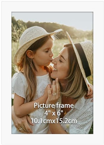 Ditwis Bilderrahmen 10x15 Weiß, Fotorahmen für 15x10 cm Fotos und Bilder, Wand- und Tischaufstellung, Modern Rahmen für Wohn-, Schlaf- und Büroräume