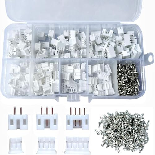 450 Stück JST Stecker Kit, JST-PH, 2mm Pitch Weiblich Pin Header, Adapter Kabel Stecker, Männlich und Stecker (2/3/ 4 Pin)