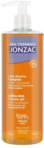 EAU THERMALE JONZAC – Gel Douche Surgras Douceur Intense, Hydratation pour Peaux Très Sèches (500 mL) - Le Lot De 3